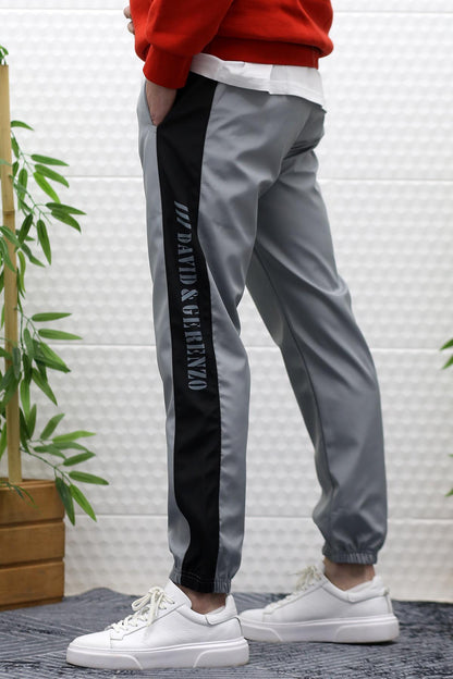 Erkek Jagger Pantolon Paraşüt Kumaş Su Tutmaz  Rüzgar Geçirmez Yan Garnili - Gri