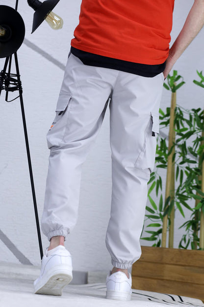 Erkek Jogger Kargo Cepli Paraşüt Pantalon (DAR KESİM) - Gri