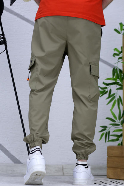 Erkek Jogger Paçası Lastikli Kargo Pantalon Xxx (DAR KESİM) - Haki Yeşil