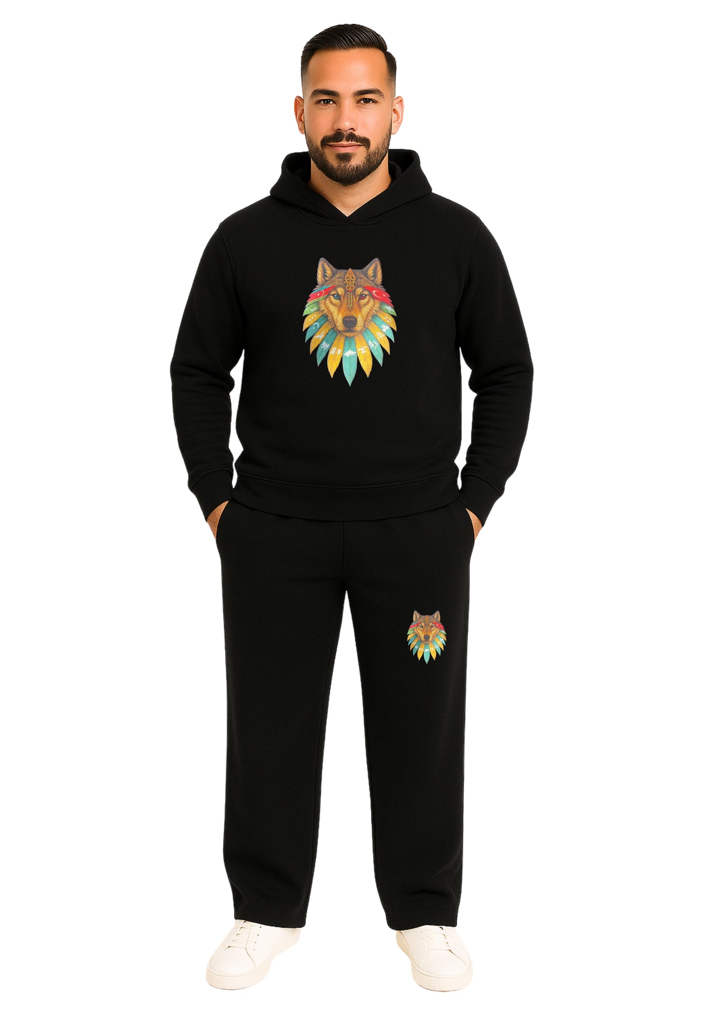 Erkek Kapşonlu 2 İplik Şardonlu Baggy Eşofman Takımı - Gri