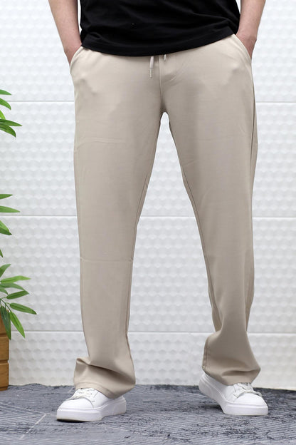 Erkek Yazlık Kumaş Baggy Beli Lastikli Pantolon - Bej