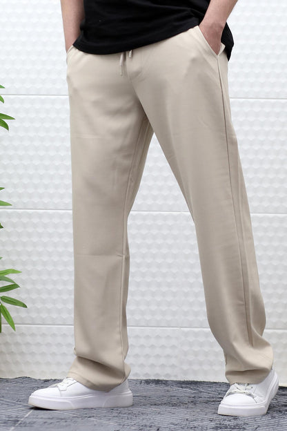 Erkek Yazlık Kumaş Baggy Beli Lastikli Pantolon - Bej