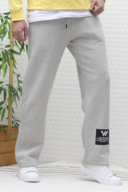 Erkek Kışlık 3 İplik Şardonlu Bol Kesim Baggy Eşofman Altı Wafra - Gri