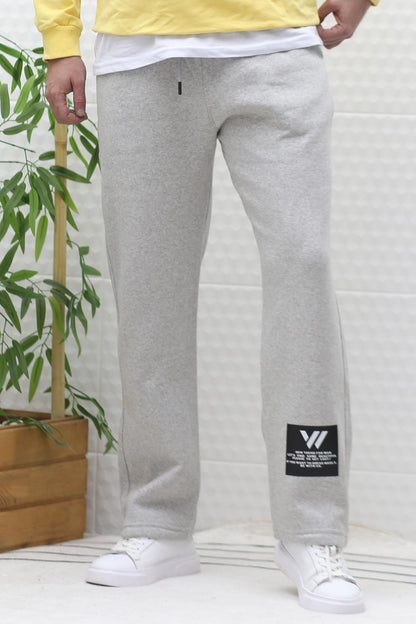 Erkek Kışlık 3 İplik Şardonlu Bol Kesim Baggy Eşofman Altı Wafra - Gri