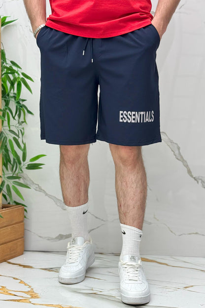 Erkek Likralı Rahat Giyim Şort - Lacivert