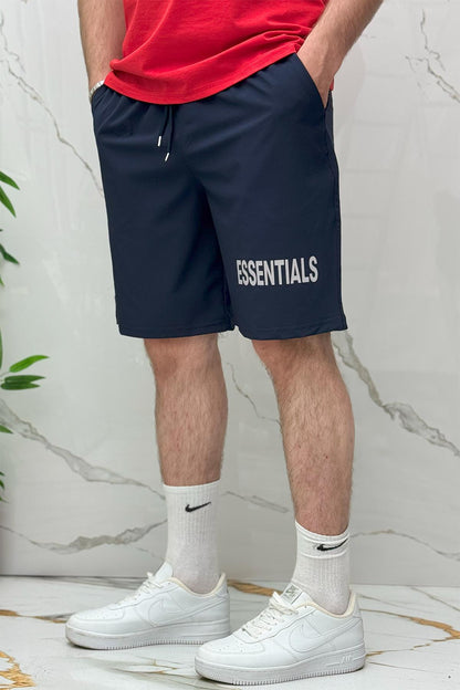 Erkek Likralı Rahat Giyim Şort - Lacivert