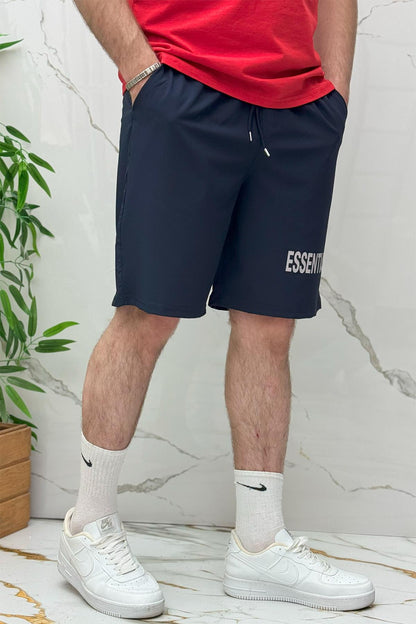 Erkek Likralı Rahat Giyim Şort - Lacivert