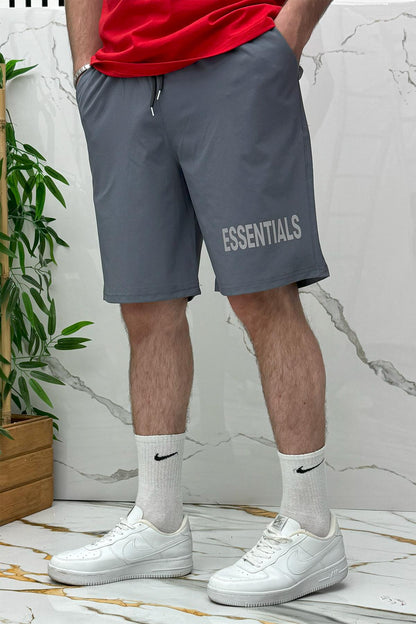 Erkek Likralı Rahat Giyim Şort - Koyu Gri