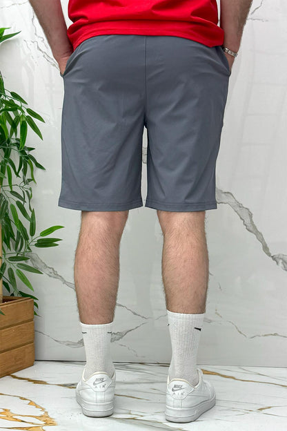 Erkek Likralı Rahat Giyim Şort - Koyu Gri