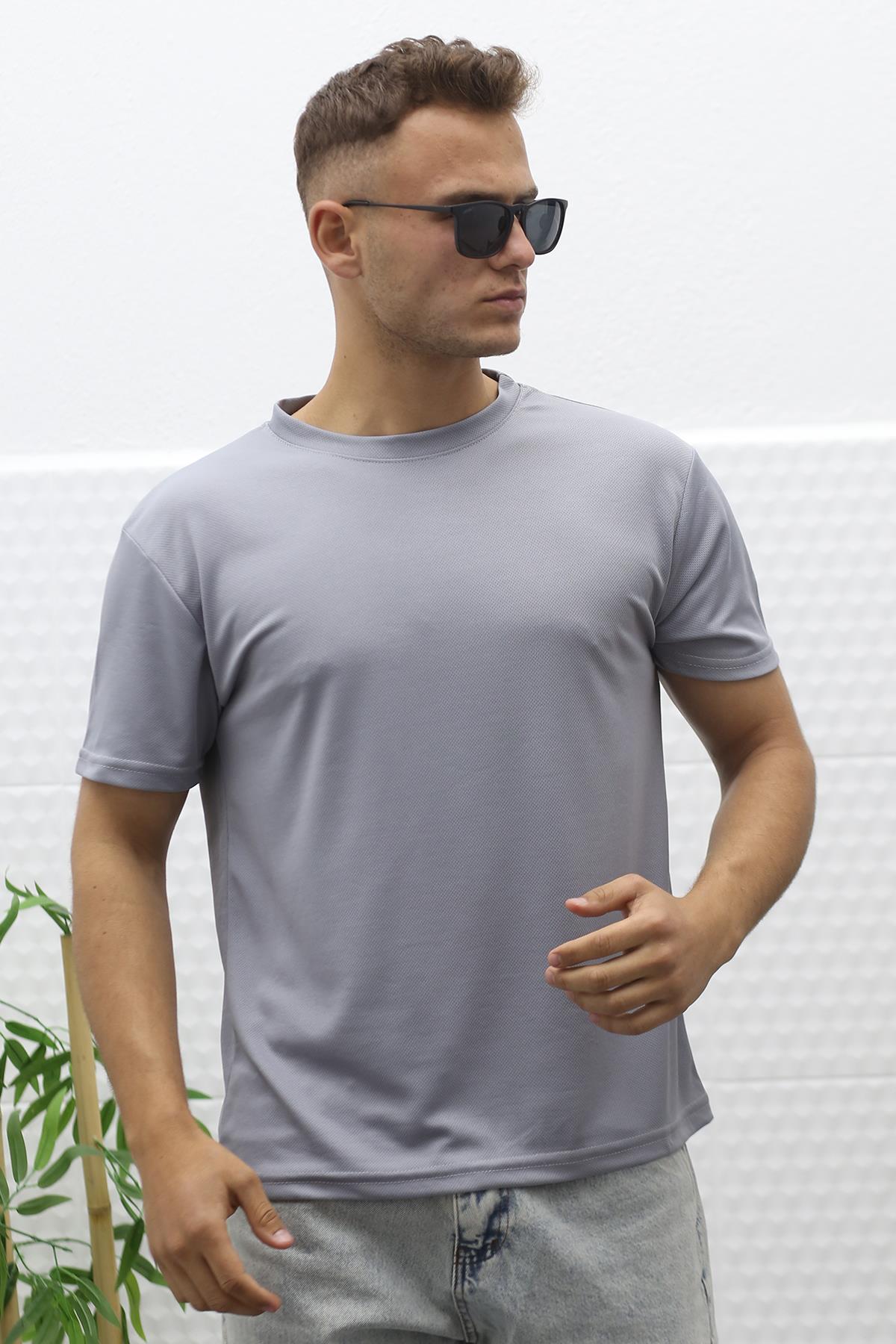 Erkek Nem Emici Sporcu Tshirt - Gri