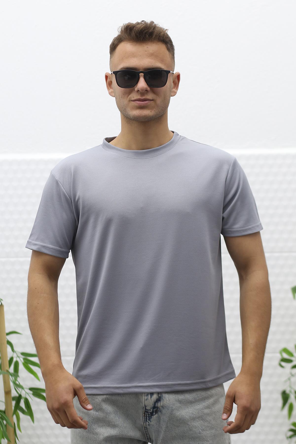 Erkek Nem Emici Sporcu Tshirt - Gri