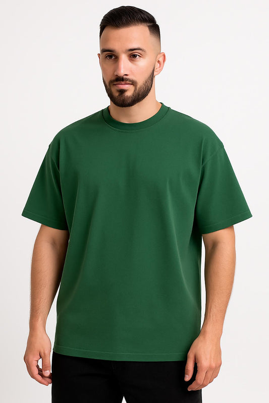Erkek Oversize Tshirt (Bol Kalıp) Premium Kalite Düz Model - Haki Yeşil