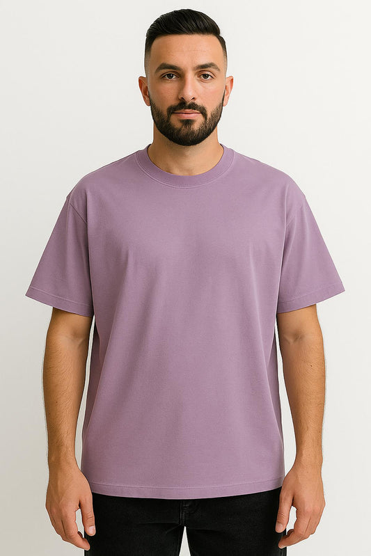 Erkek Oversize Tshirt (Bol Kalıp) Premium Kalite Düz Model - Lila