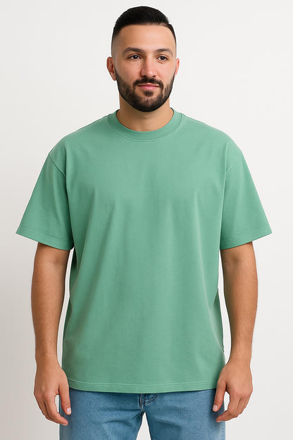 Erkek Oversize Tshirt (Bol Kalıp) Premium Kalite Düz Model - Zümrüt Yeşili