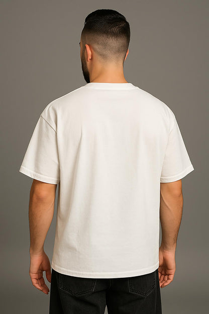 Erkek Oversize Tshirt (Bol Kalıp) Premium Kalite Düz Model - Beyaz