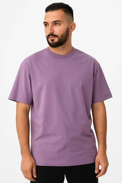 Erkek Oversize Tshirt (Bol Kalıp) Premium Kalite Düz Model - Lila