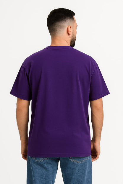 Erkek Oversize Tshirt (Bol Kalıp) Premium Kalite Düz Model - Mor
