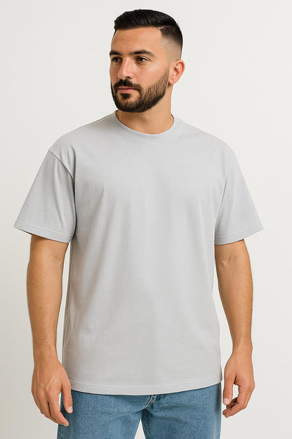 Erkek Oversize Tshirt (Bol Kalıp) Premium Kalite Düz Model - Gri