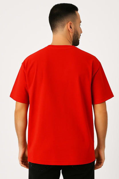 Erkek Oversize Tshirt (Bol Kalıp) Premium Kalite Düz Model - Nar Çiçeği
