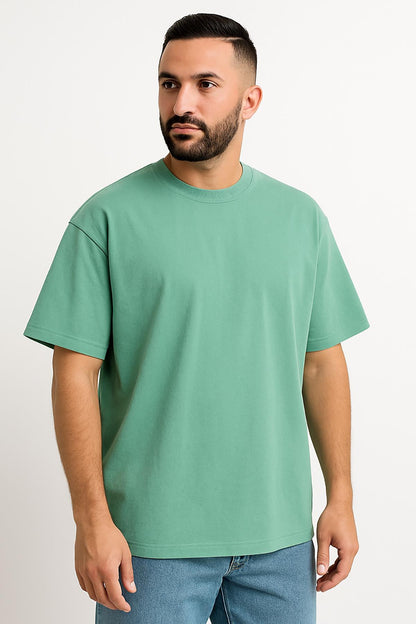 Erkek Oversize Tshirt (Bol Kalıp) Premium Kalite Düz Model - Zümrüt Yeşili