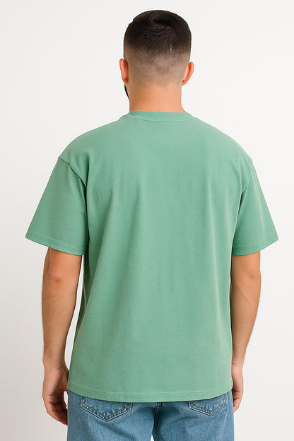 Erkek Oversize Tshirt (Bol Kalıp) Premium Kalite Düz Model - Zümrüt Yeşili