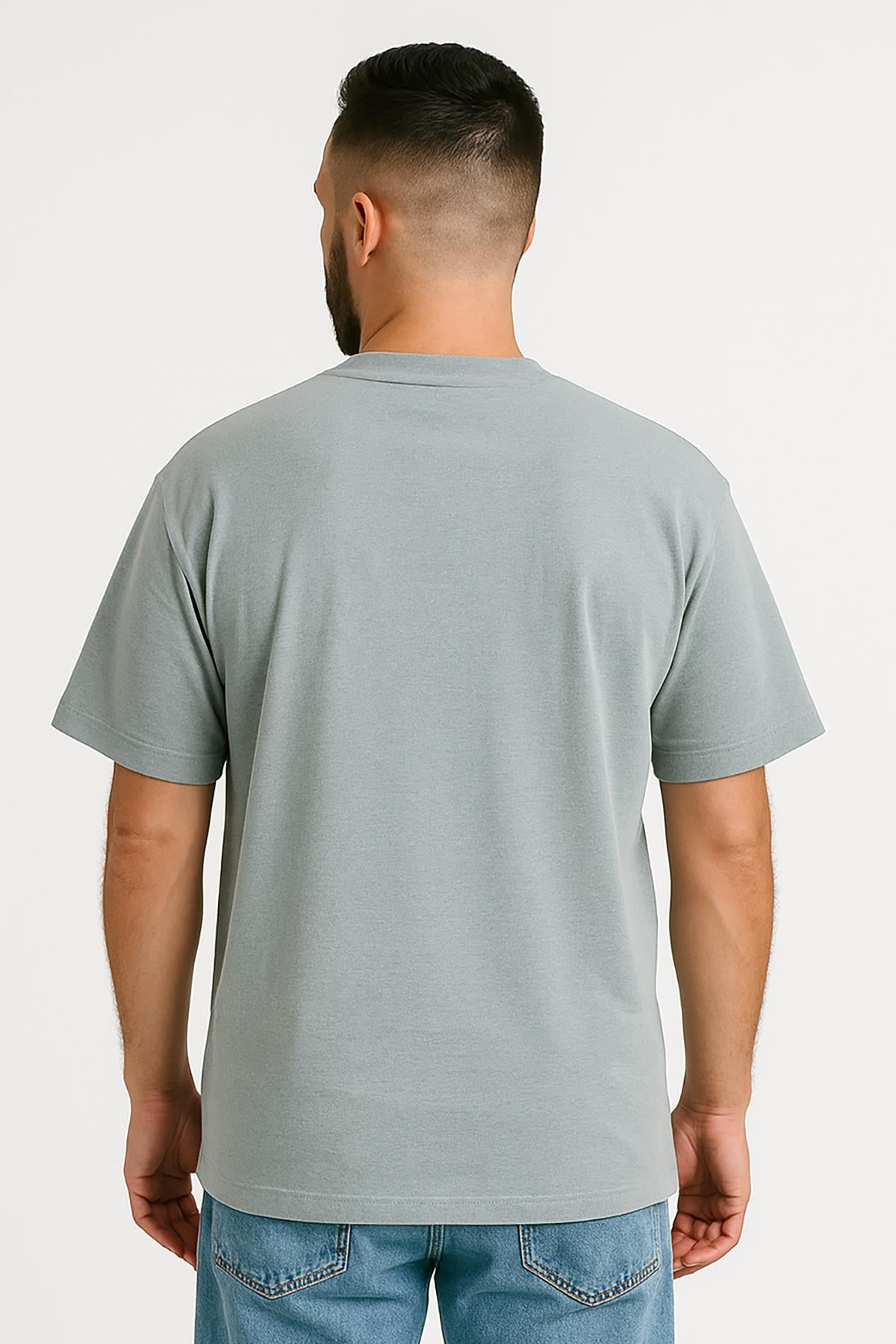 Erkek Oversize Tshirt (Bol Kalıp) Premium Kalite Düz Model - Koyu Gri