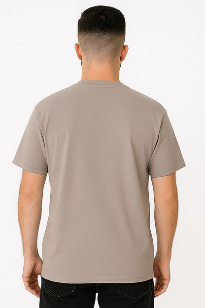 Erkek Oversize Tshirt (Bol Kalıp) Premium Kalite Düz Model - Açık Kahve