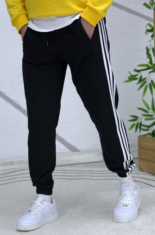 Erkek Paça Lastikli Mevsimlik 2 İplik Eşofman Altı - Siyah