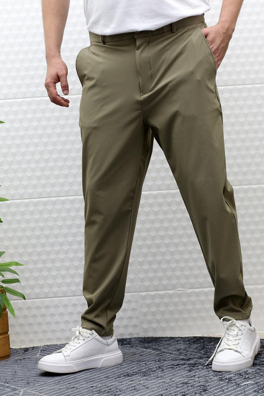 Erkek Pantolon Yazlık Paraşüt Kumaş Full Likralı - Haki Yeşil