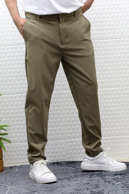 Erkek Pantolon Yazlık Paraşüt Kumaş Full Likralı - Haki Yeşil