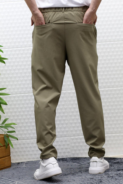 Erkek Pantolon Yazlık Paraşüt Kumaş Full Likralı - Haki Yeşil