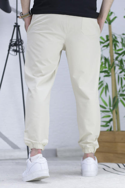 Erkek Paraşüt Jogger Pantolon11 - Bej