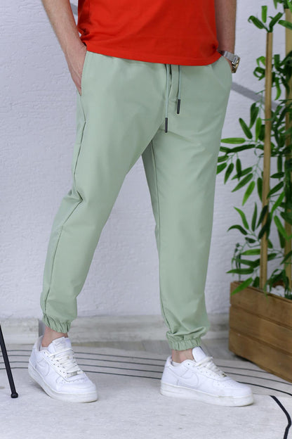 Erkek Paraşüt Jogger Pantolon11 - Su Yeşili