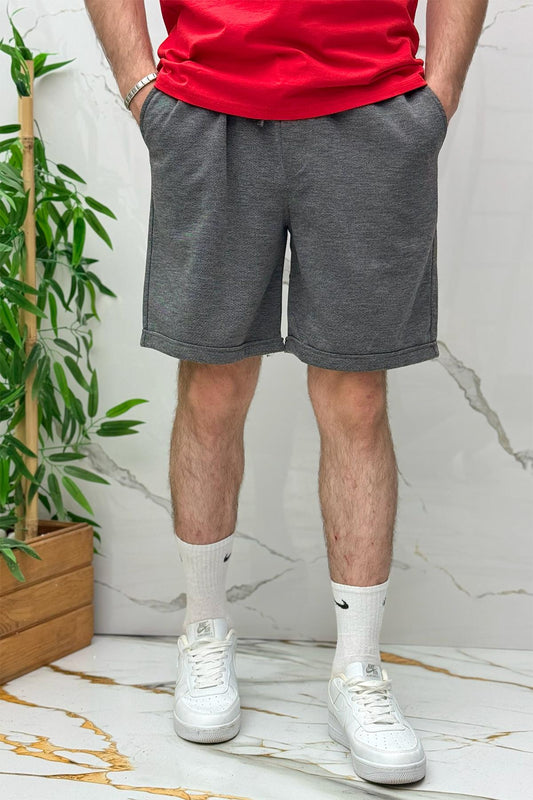 Erkek Pike Kumaş Rahat Şort - Antrasit