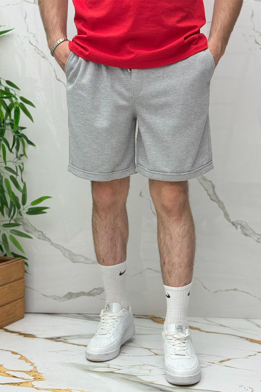 Erkek Pike Kumaş Rahat Şort - Koyu Gri