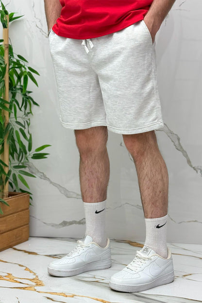 Erkek Pike Kumaş Rahat Şort - Açık Gri