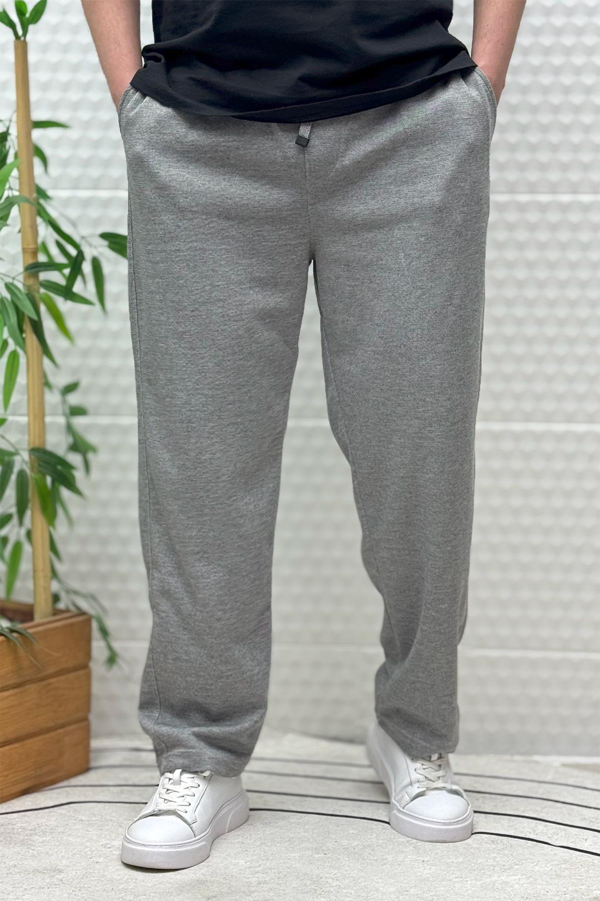 Erkek Rahat Kesim Pike Baggy Pantolon - Koyu Gri