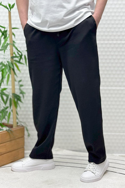 Erkek Rahat Kesim Pike Baggy Pantolon - Siyah