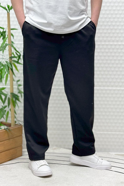 Erkek Rahat Kesim Pike Baggy Pantolon - Siyah