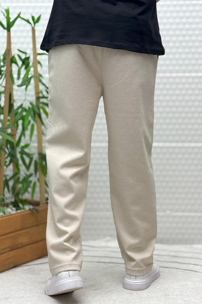 Erkek Rahat Kesim Pike Baggy Pantolon - Bej