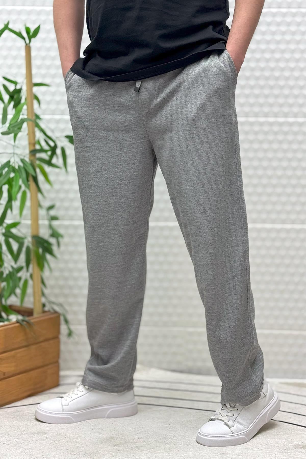 Erkek Rahat Kesim Pike Baggy Pantolon - Koyu Gri