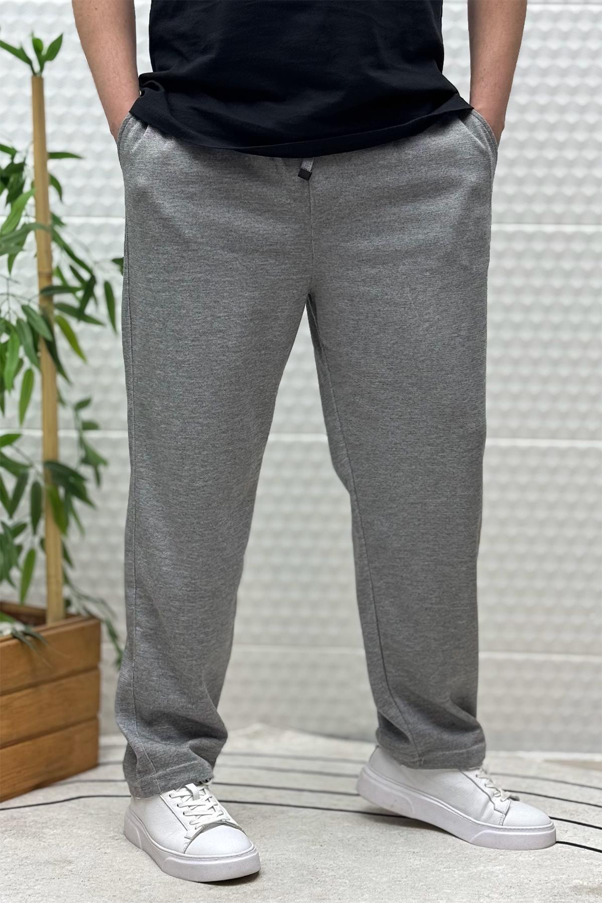 Erkek Rahat Kesim Pike Baggy Pantolon - Koyu Gri