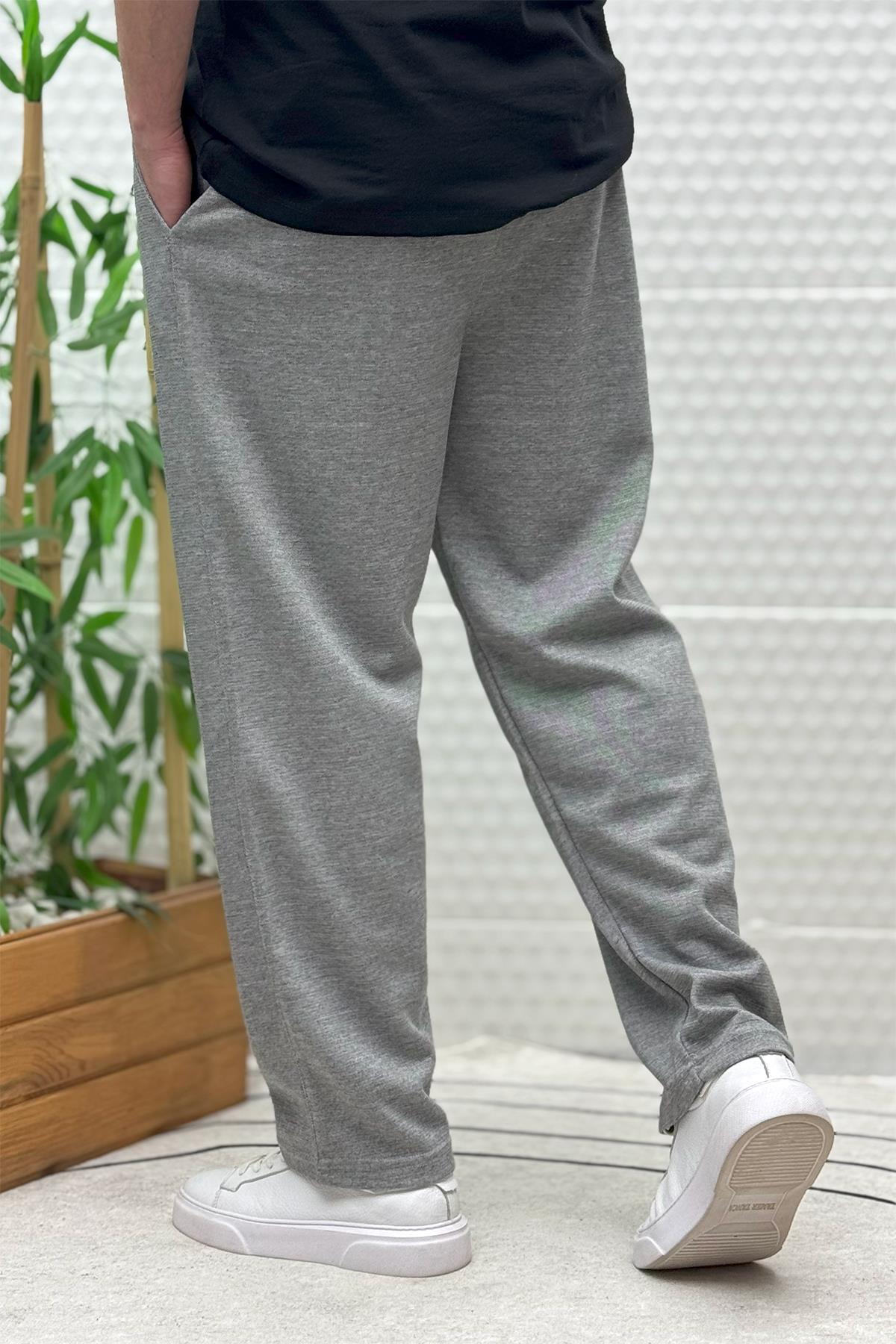 Erkek Rahat Kesim Pike Baggy Pantolon - Koyu Gri