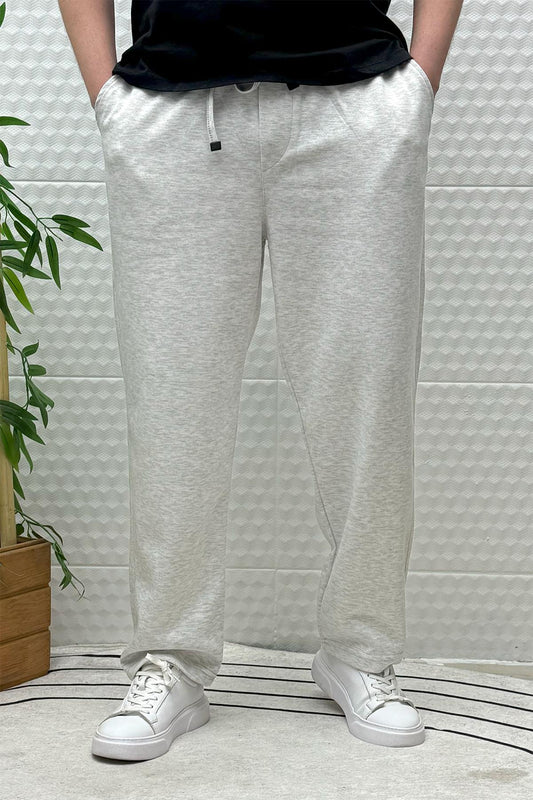 Erkek Rahat Kesim Pike Baggy Pantolon - Açık Gri