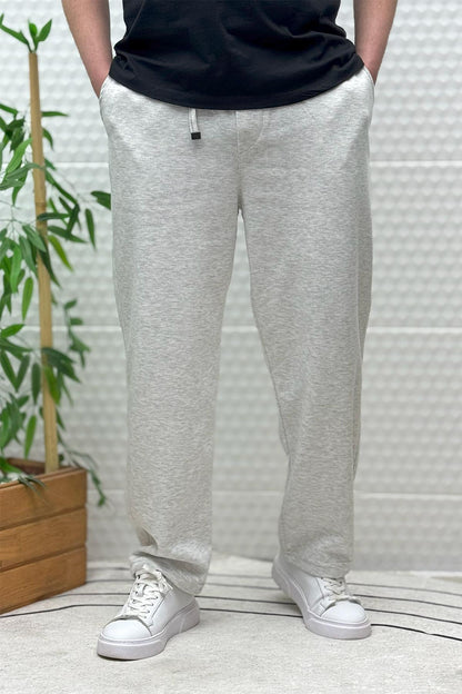 Erkek Rahat Kesim Pike Baggy Pantolon - Açık Gri
