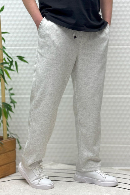 Erkek Rahat Kesim Pike Baggy Pantolon - Açık Gri