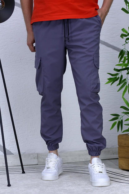 Erkek Reflektörlü Jogger Kargo Pantolon - Antrasit