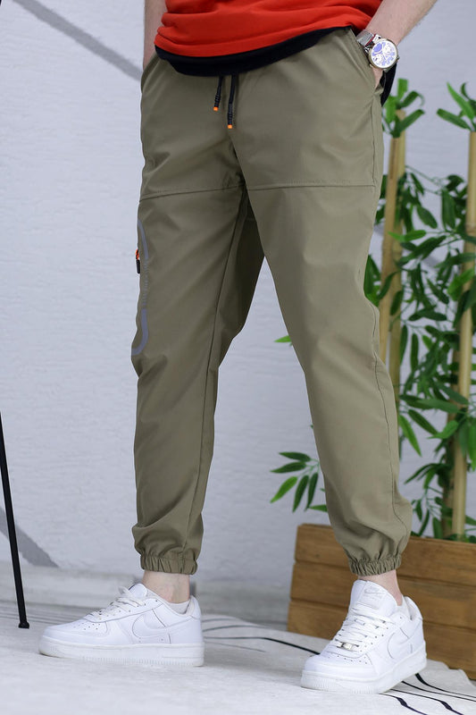 Erkek Reflöktör Detaylı Kargo Pantolon - Yeşil