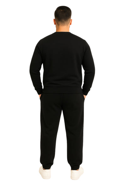 Erkek Sıfır Yaka 2 İplik Şardonlu Paça Lastikli  Eşofman Takımı - Yeşil