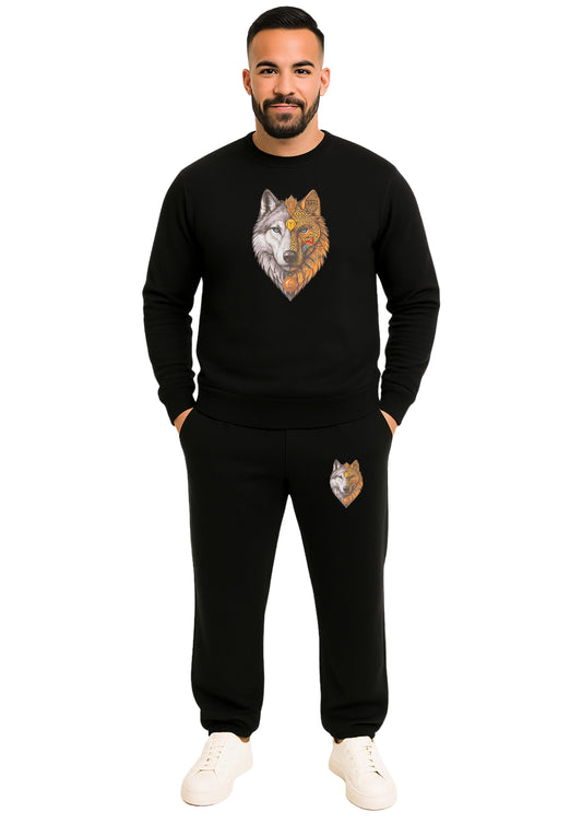 Erkek Sıfır Yaka 2 İplik Şardonlu Paça Lastikli  Eşofman Takımı - Lacivert